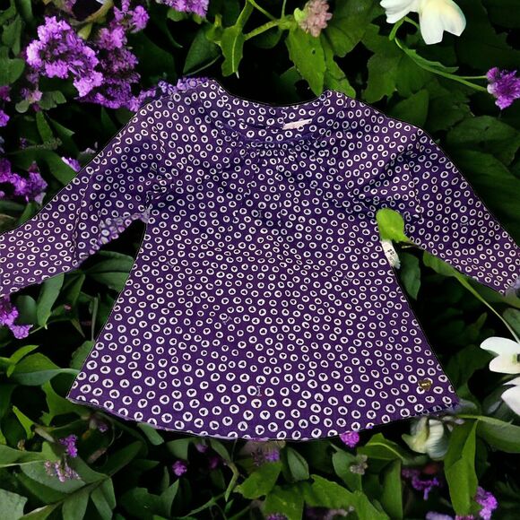 Juicy Couture Infant Girls Long Sleeve Dress 12/18 Months Purple White Hearts - Picture 2 of 8